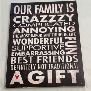 Stupell Our Family typographic wood sign
